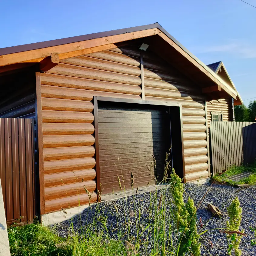 Фото 6 Царь-сайдинг Бревно Рубленое 4Д Темный Дуб 3D