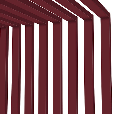 Декоративная рейка 60*37мм цвет RAL3005/3005 Красное Вино двусторонний универсальная