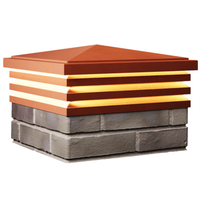 Колпак Бона на 1.5 кирпича Красный с подсветкой 3