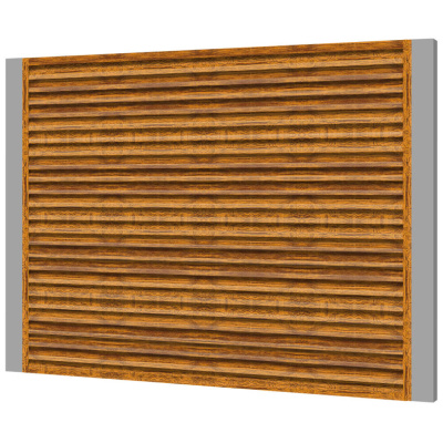 Забор жалюзи ЭКО-Z Орех Миланский 3D Принтек двусторонний на металлических столбах